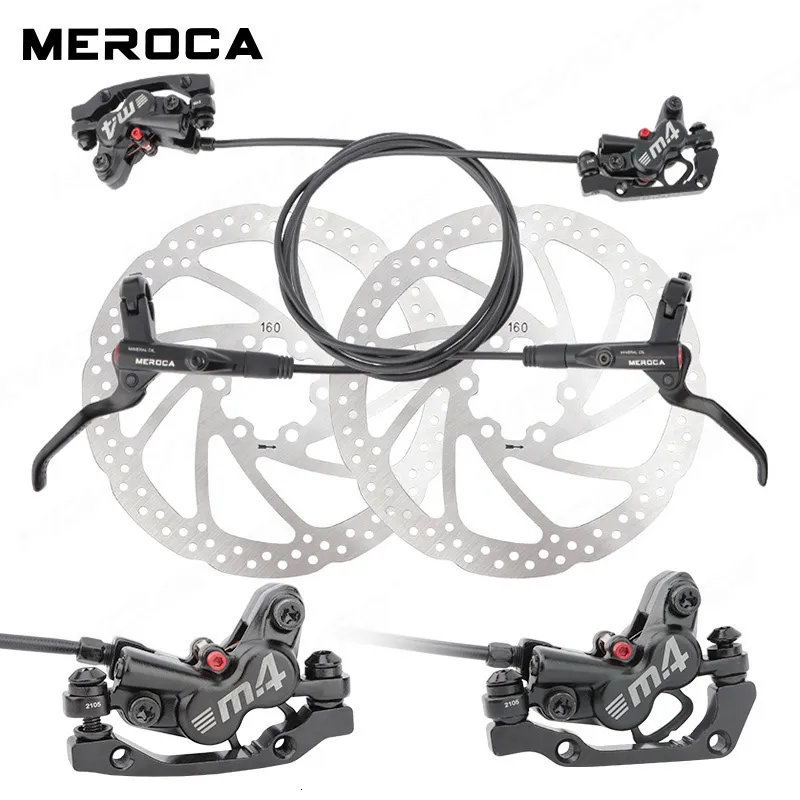 Fahrradbremsen MEROCA M4 Fahrrad MTB Bremse Hydraulische Scheibe 160mm Rotor MTB Öl 4 Kolben Teile Radfahren 230614