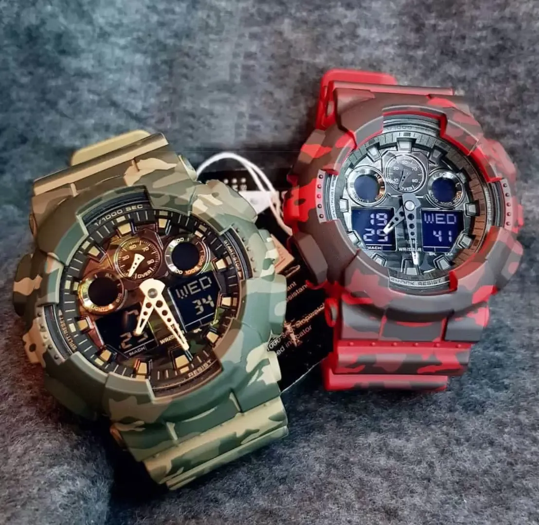 Sports Digital Quartz Men's Watch Original Shock Watch complet Fonction World Time Time Lampe à main automatique étanche 110 Oak Series