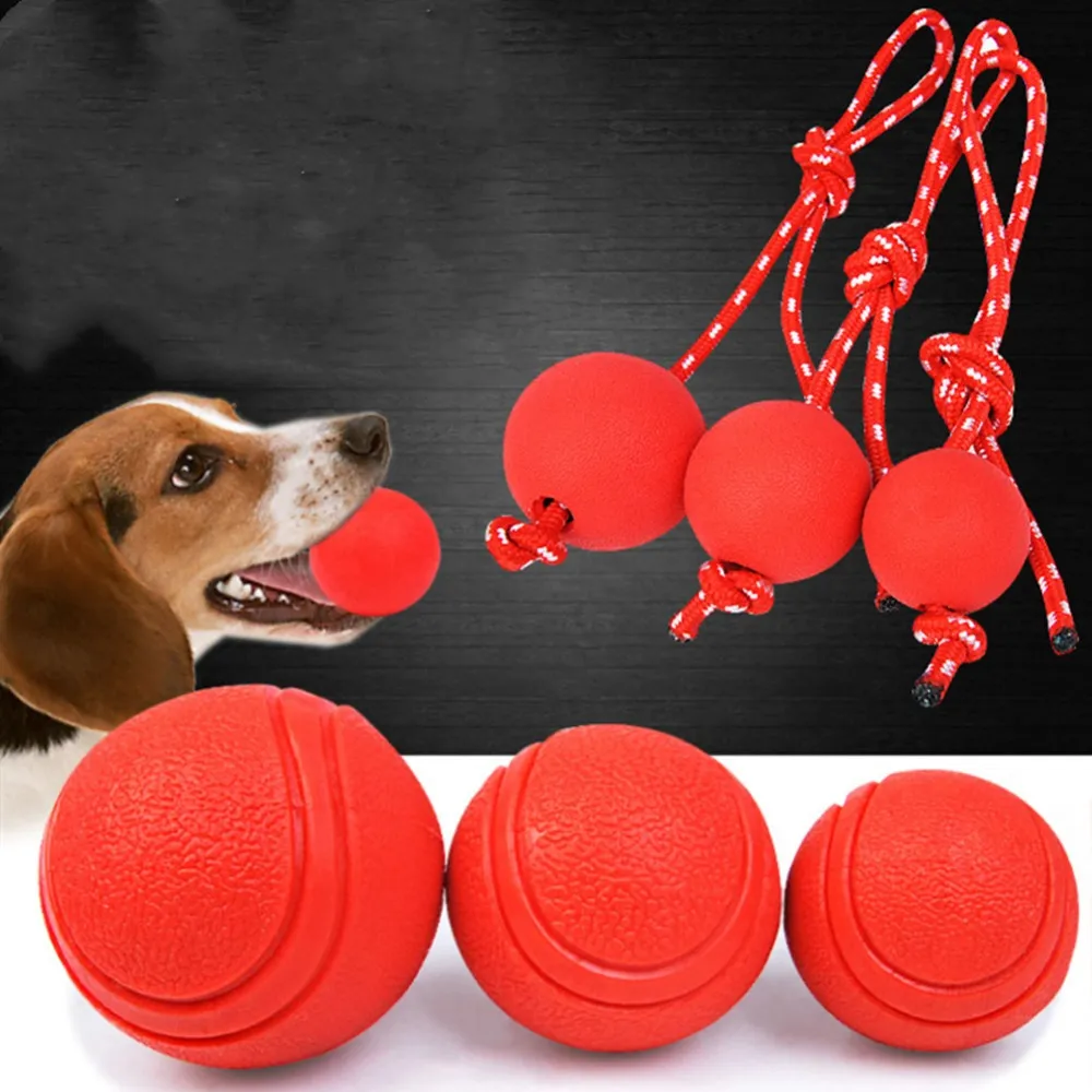 Dog Toys For Small Large Dogs Toy Rubber Molar Teeth Bite Train Solid Bite-resistant elastic Non-toxic Odorless Pet Ball Toy