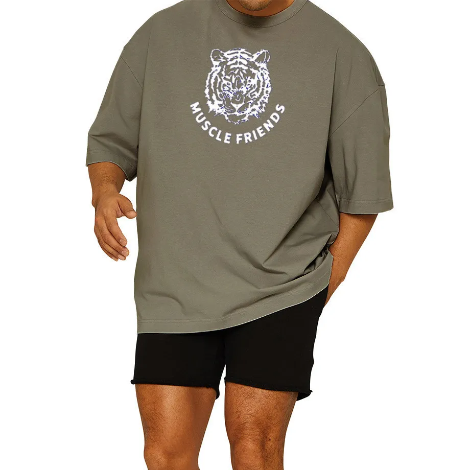 Herr t-shirts t-shirts män sommar casual hip hop streetwear över storlek droppe axel bomull skjorta gym fitness topp tees jogger skjortor 230615