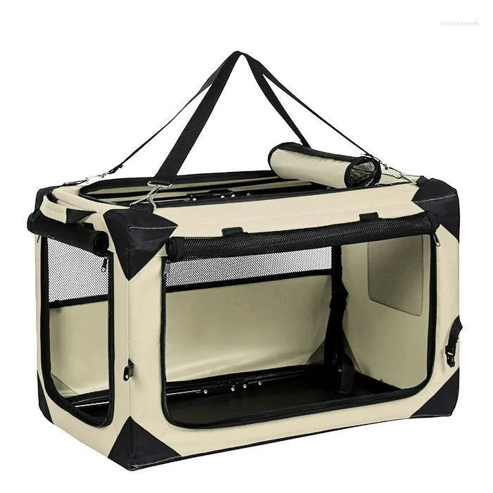 Dog Car Seat Covers Cage Collapsible Kennel Cat Pet Carrier Bag Outgoing Travel Tent Quick Portable Folding Soft Crate With Safety Zippers