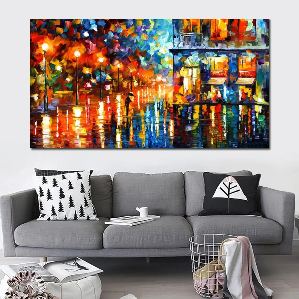 Beautiful Landscapes Canvas Art Melody from The Sky Handmade Oil Painting for Bedroom Wall