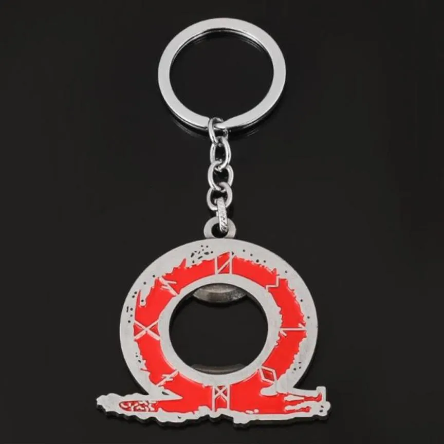Keychains God of War 4 Logo Keychain Pendant Keyring Bottle Opener Men Women Car Key Chain Jewelry Accessories Holder Souvenir Gif249i