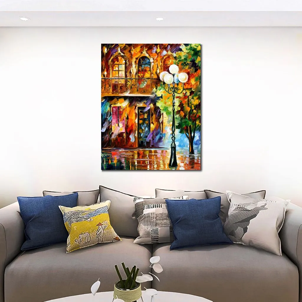 Arte astratta contemporanea su tela Luce dell'amore Pittura a olio di paesaggio fatta a mano Decorazione della parete del soggiorno