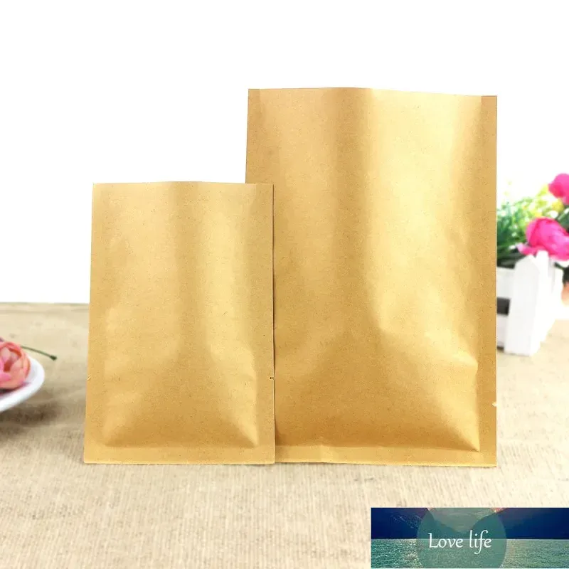 100pcs open top vacuum seal kraft brown paper package bags heat seal valve packing bags food storage packaging pouch bags Quality