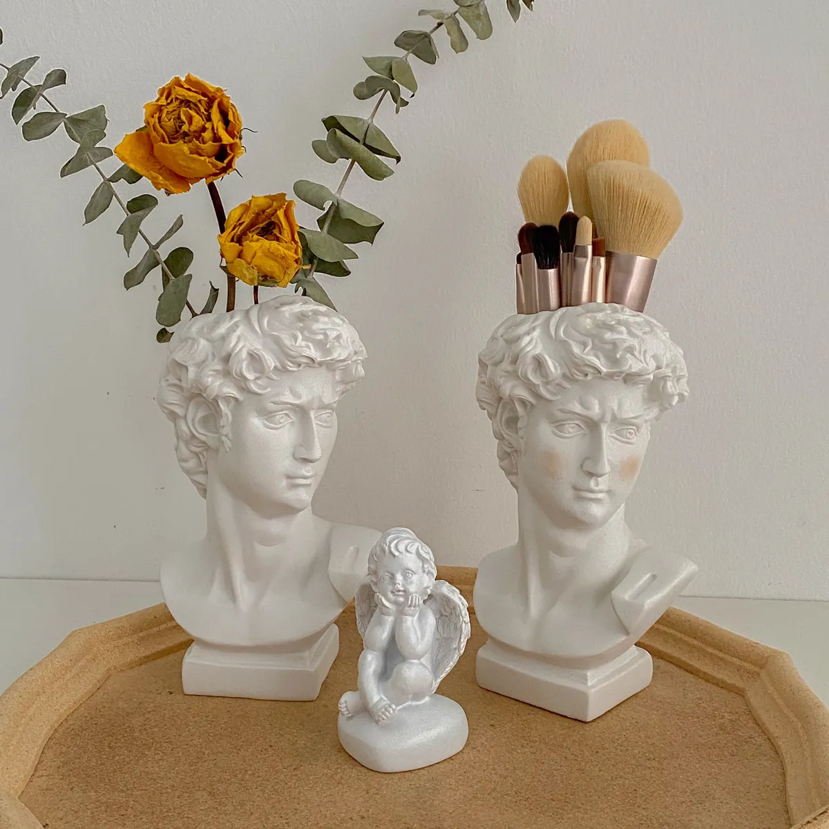 Vases Resin David Vase Face Head Interior Decorative Flowerpot Modern Jars for Decoration Flower Arrangements Desktop Art Sculpture 230614