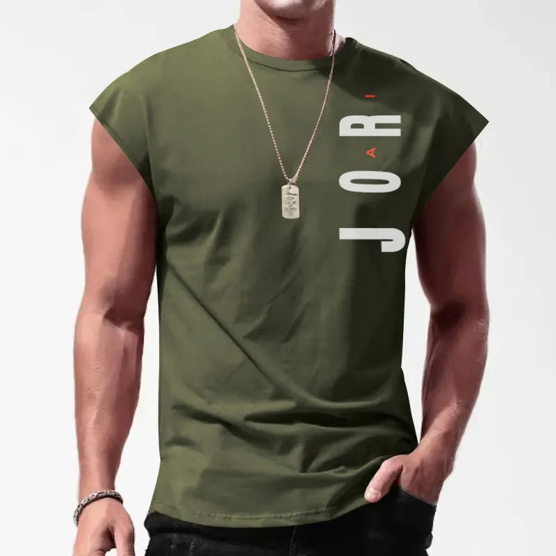 Regatas masculinas Roupas de ginástica Camisa masculina de ombro solto Camiseta de secagem rápida sem mangas Terno de ginástica Colete de basquete para treinamento atlético Iron Stroke 230615