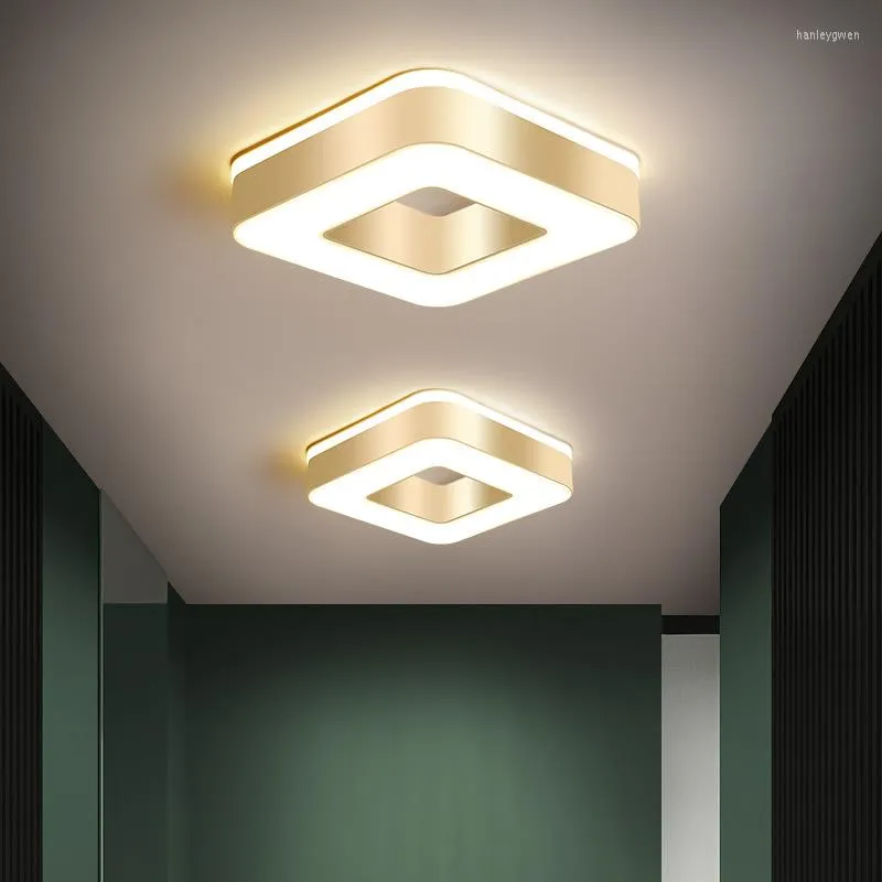 Plafonniers Nordic Light Gold Allée Luminaire Couloir Porche Led Balcon Moderne Salon Chambre Lamparas De Techo Lampe