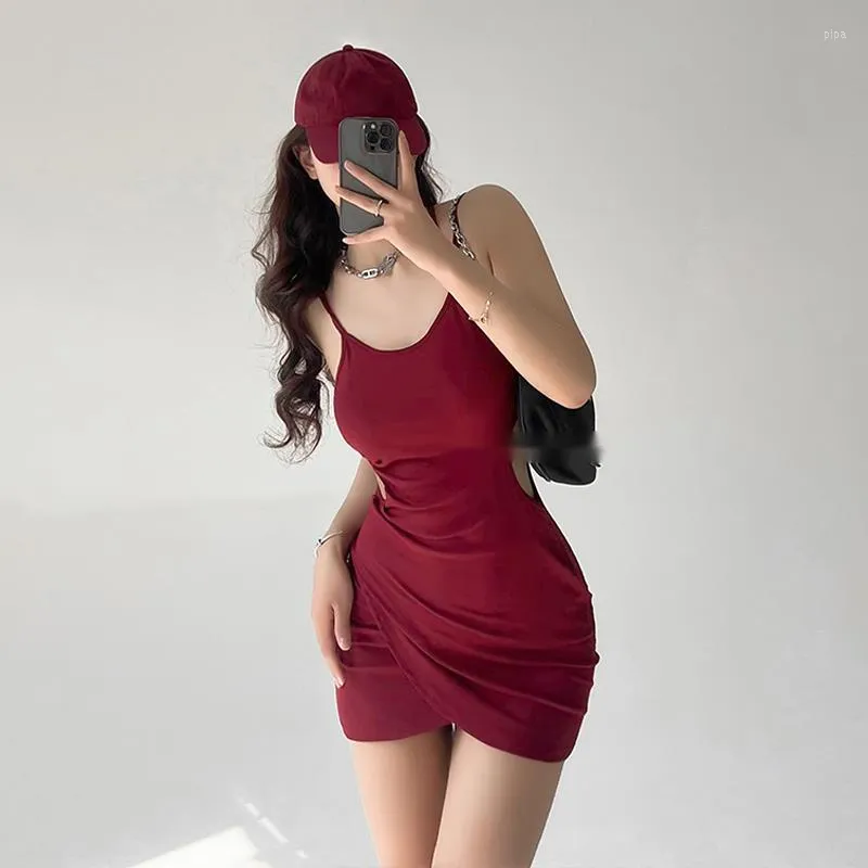 Vestidos Casuais MULHERES Oco Out Tight Fit Show Fino Spicy Girl Saia Quadril Vestido Feminino Verão Irregular Camisola O-Neck SEOD