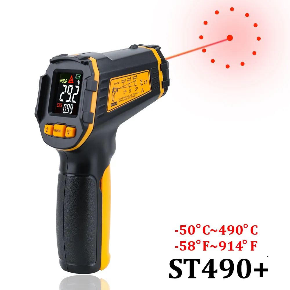 Termometri domestici Termometro digitale a infrarossi Misuratore di temperatura laser Pirometro senza contatto Imager Igrometro Termometro IR Allarme luce LCD a colori 230614