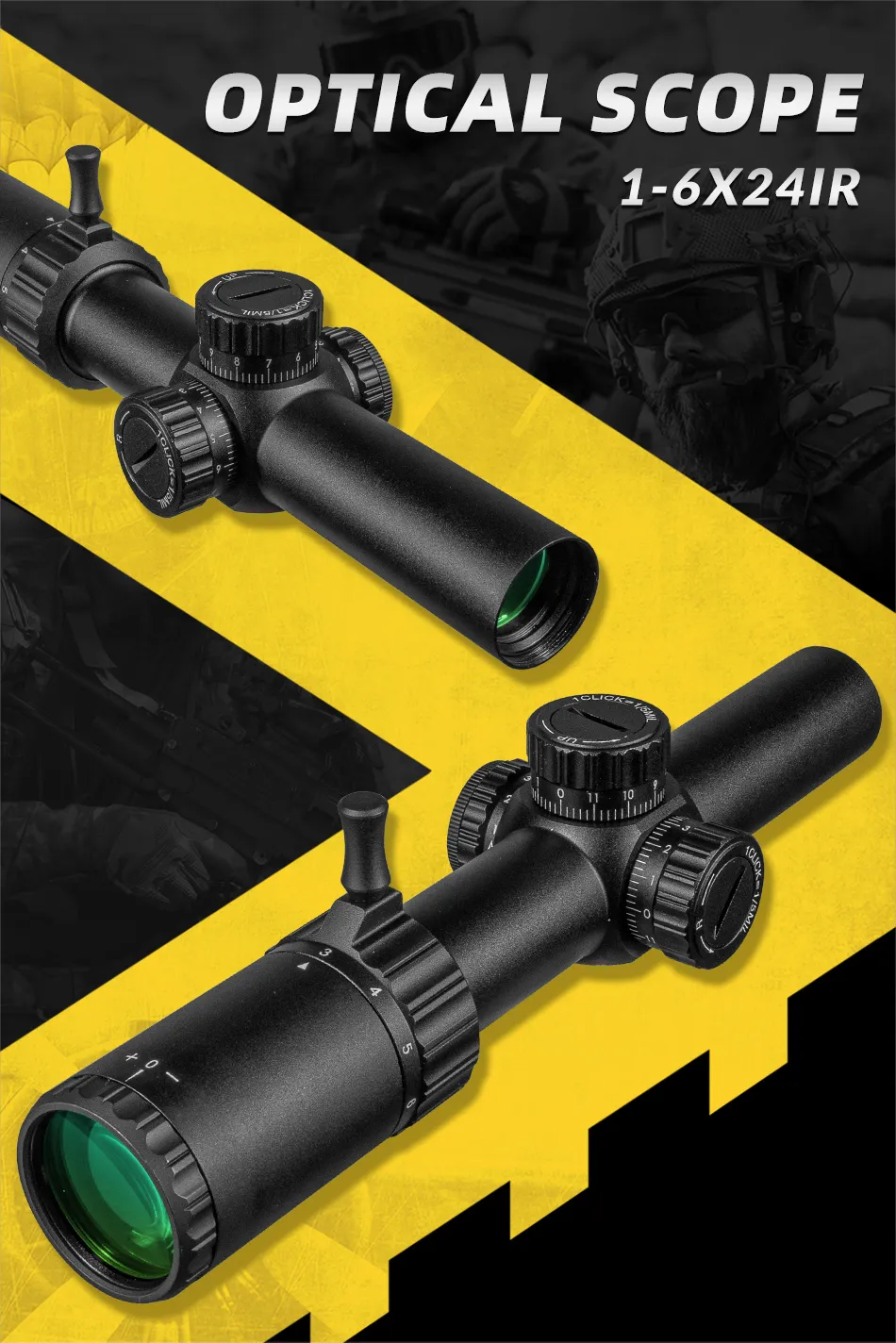 Hunting Scope Camera: FIRE WOLF HD 1 6X24 Rifle Scope, Glass Etched ...