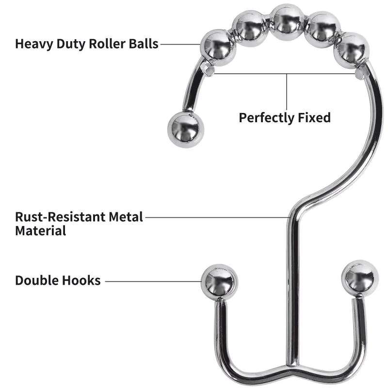 Stainless Steel Shower Curtain Hooks Rust Resistant Double Glide Curtain  Rings For Home Bathroom From Sunriseg, $11.86