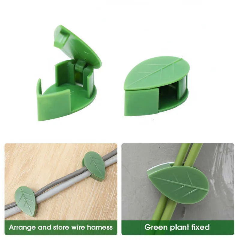 Nieuwe 10 PCS Klimmuur Nail-free Decal Stand Groene Plant Afwerking Clip Rotan Wijnstok Vaste Gesp blad Clips Tractie Houder