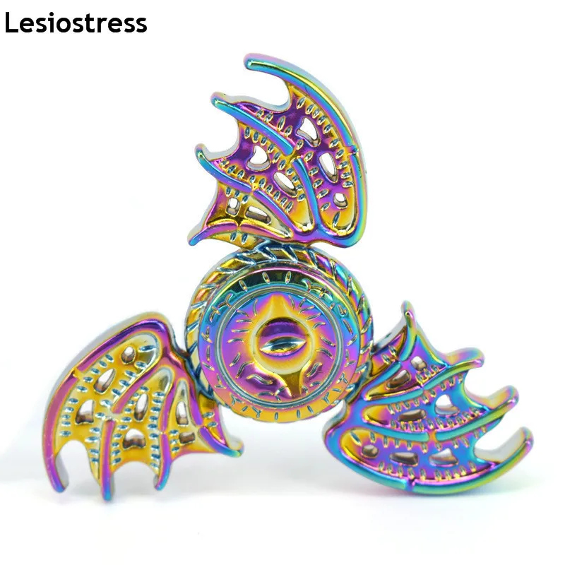 Trottola Lesiostress Fidget Spinner Le ali del Dragon Eye Gyro Metal Hand Spinner Fingertip Spinning Top Toys 230614