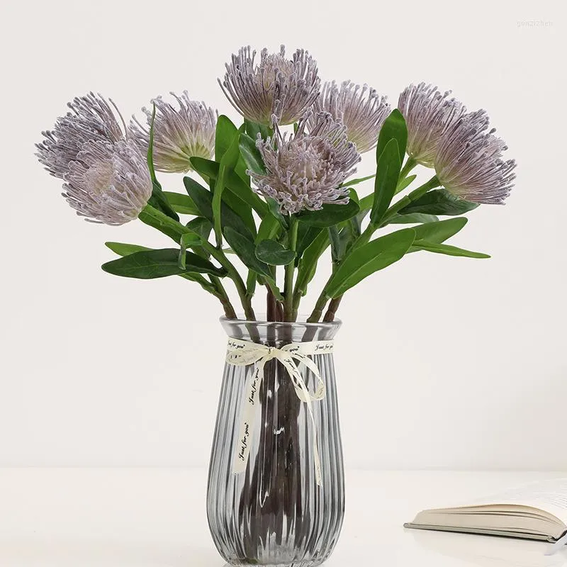 Decorative Flowers 41CM R Overlord Flower Branch Artificial Flowe Plastic Protea Fake For Wedding Table Party Vase Home Decoration