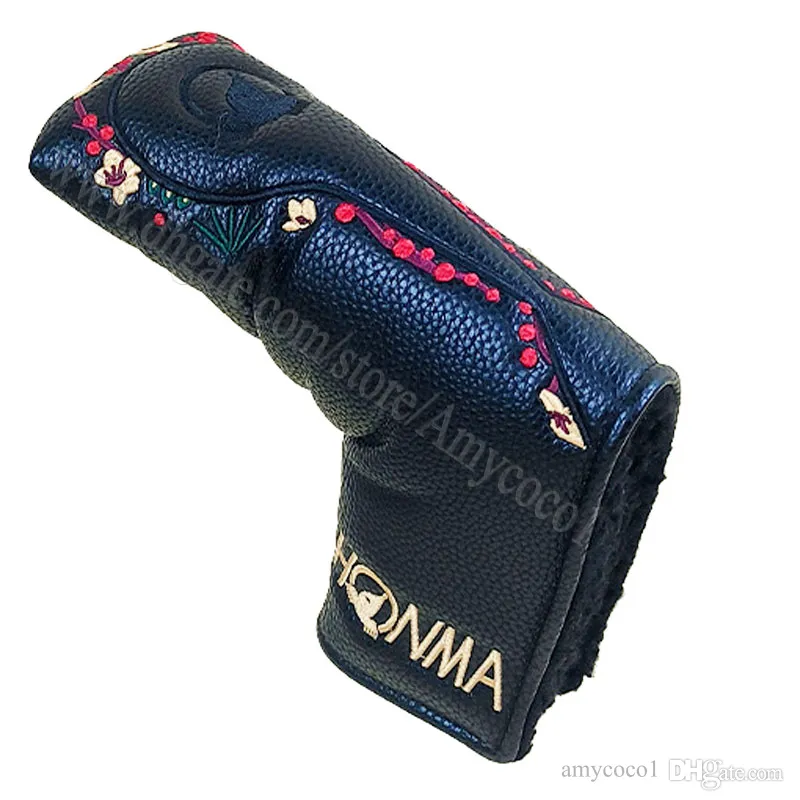 Partihandel Golf Headcover High Quality Honma Golf Putter Headcover Black Clubs Putter Head Cover Compatible med alla golfklubbar gratis frakt