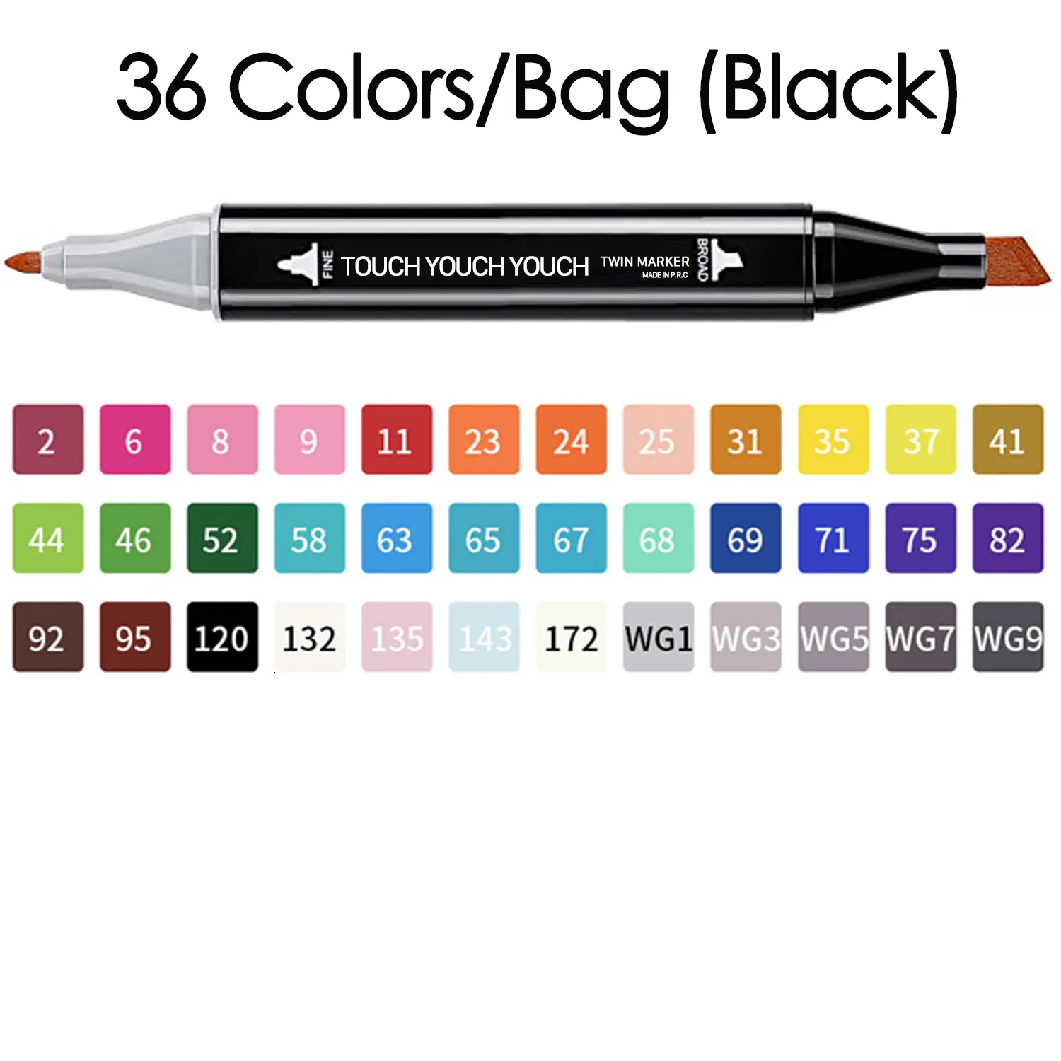 12-80 Colors/Bag Art Marker Alcohol Felt Pen Dual Tips Manga