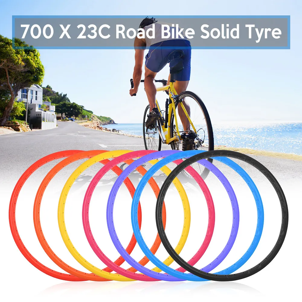 Vélo Groupes Vélo Solide Pneu Route VTT 700x23C Pneus Vélo Tubeless Pneu Roue Antidéflagrant Libre Gonflable Pièces 230614