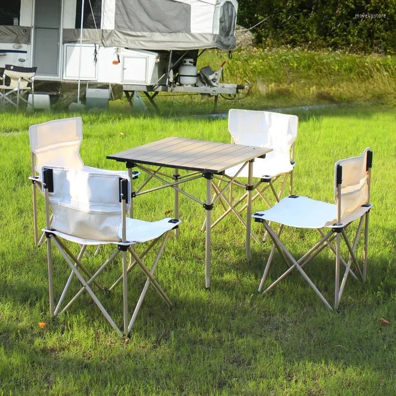 Kampmeubilair Klaptafels en stoelen Outdoor Draagbare Picknicktafel Camping Zelfrijdende barbecue