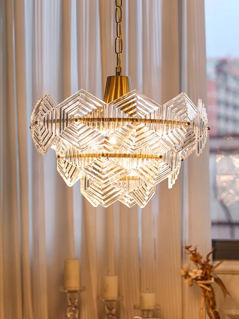 Amerikan Vintage Kristal Kolye Lambaları Fransız Retro Asma Kolye Işıkları Fikstür Avrupa Art Deco Yemek Odası Yatak Odası Oturma Odası Restoran Luminaria Lustres