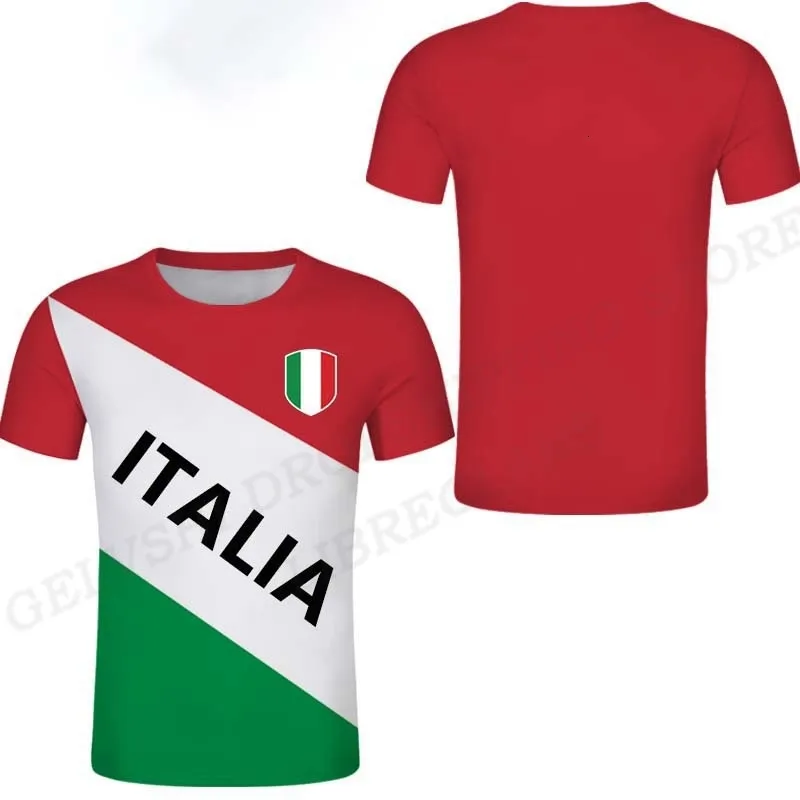 Herr t-shirts Italy flagga t-shirt män mode t-shirts barn hip hop tee topp Italien nationell emblem 3d tryck t-shirt överdimensionerade herr t-shirt kvinnor 230615