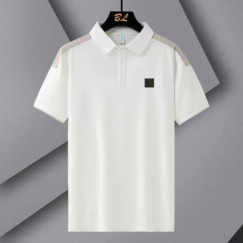 Mens white top stone island polo