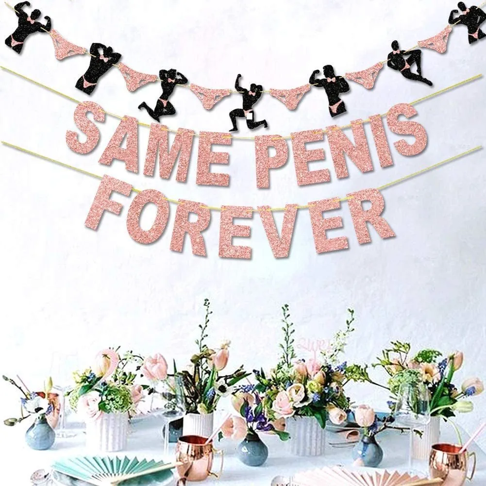 Party Decoration Bachelorette Party Samma penis Forever Banner Rose Gold Hen Party Decoration Hen Night Bridal Shower Decor 230615