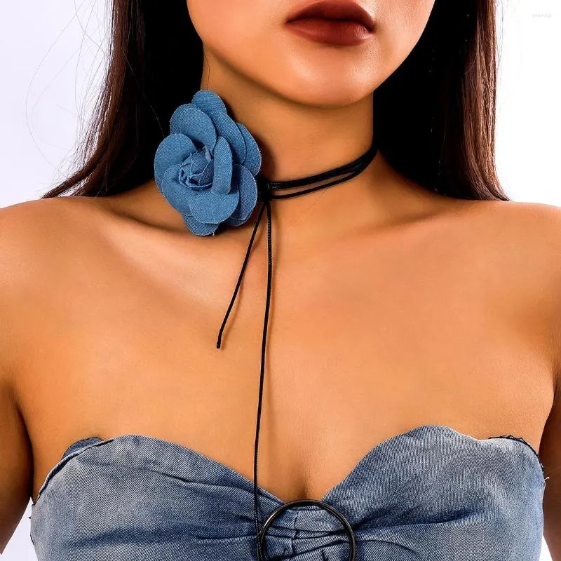 Denim choker necklace best sale