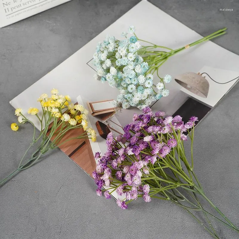 Babies Breath Flowers Artificial Bouquets Real Touch Flowers for Wedding Home DIY Decor Plastic Artificial Gypsophila Lavender Flowers Plants Garden