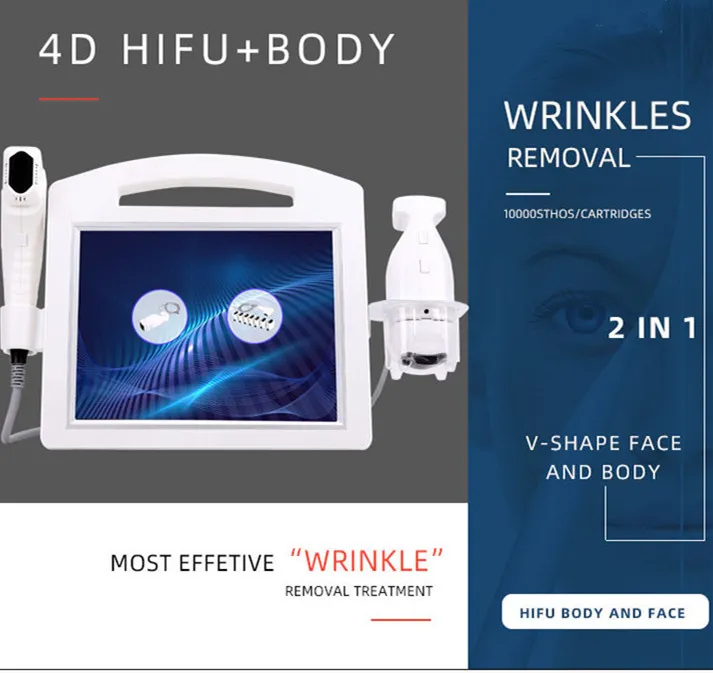 2 in 1 macchina portatile professionale 4D HIFU + LIPO per la perdita di peso per la rimozione delle rughe