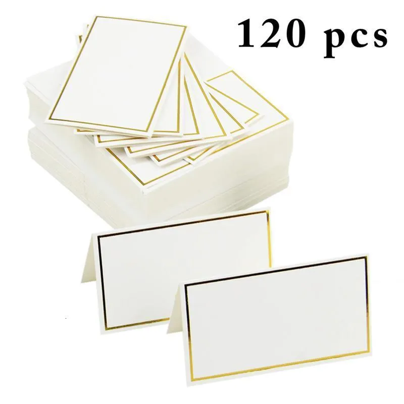 Greeting Cards 60120 Pcs Place Cards For Wedding Party Decoration Name Seating Cards Greeting Invitations Cards Festival Party Accessories 230615