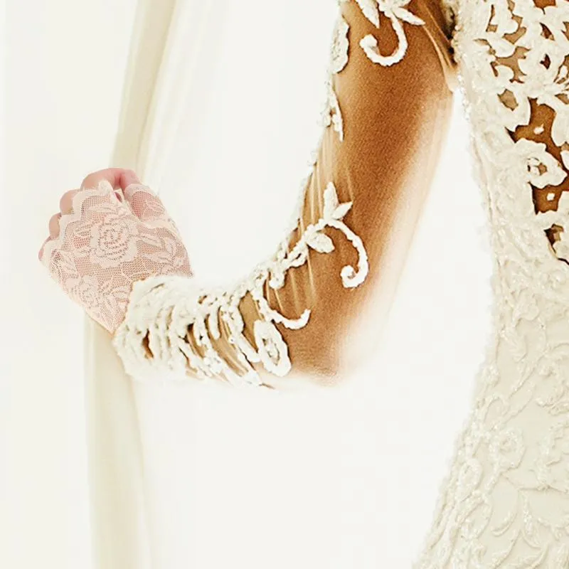 Подвесные ожерелья 1 пара кружевные цветочные перчатки свадебная девушка декоративные