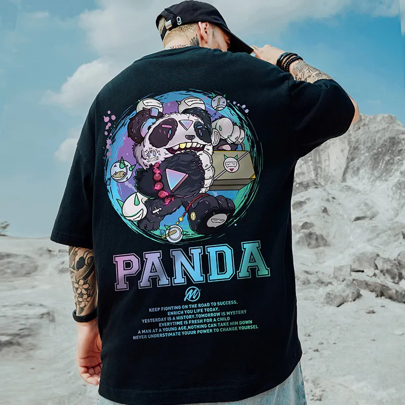 Men's T-Shirts Funny Panda Printed Men Tshirt Summer Comfortable Loose T Shirts Y2K Streetwear Oversized Tee Shirts Hip Hop Fashion T-Shirts 230615