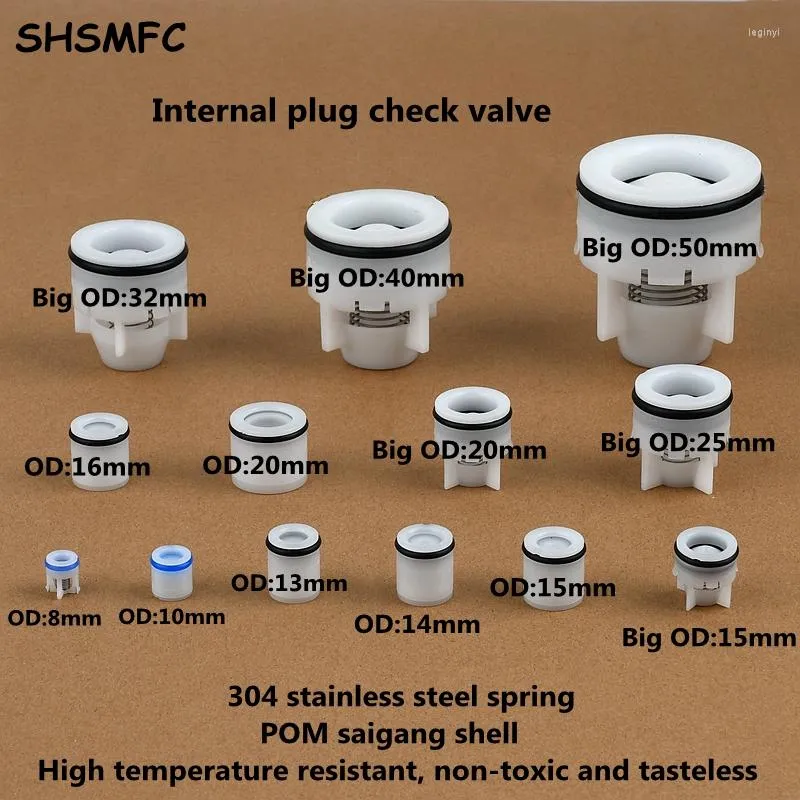 Vattenutrustning 1-5 st 8-20-50mm O.D Inner Plug Check Ventil Vattenbehandling Non-Return Spool Garden Irrigation Aquarium Fitting
