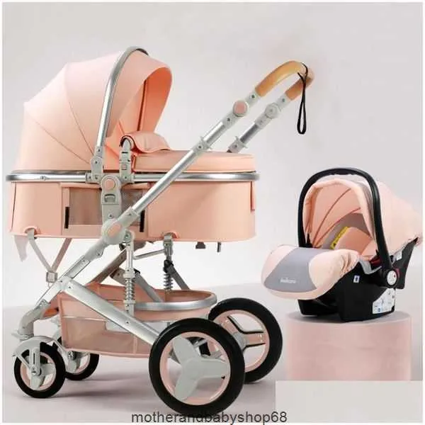 Strollers Strollers High Landscape Baby Stroller 3 in 1 with Car Seat and Luxury Infant Set Born Trolley Drop Delivery Kids Mat