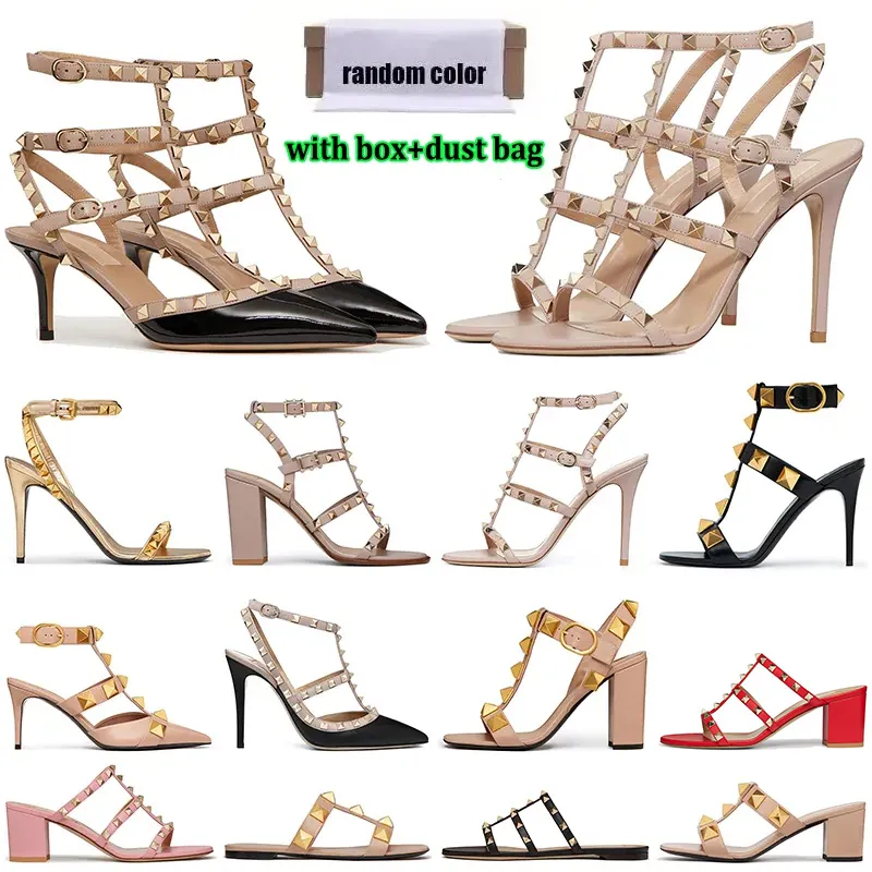 2023 Designer Sandals Women Classic 6cm 8cm 10cm Leather Patent Slides