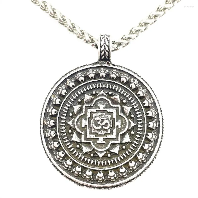 Pendentif Colliers Fleur De Lotus Mandala Yoga Pendentifs Pour Femmes Amulette Sans Collier Bijoux Bouddha Accessoires