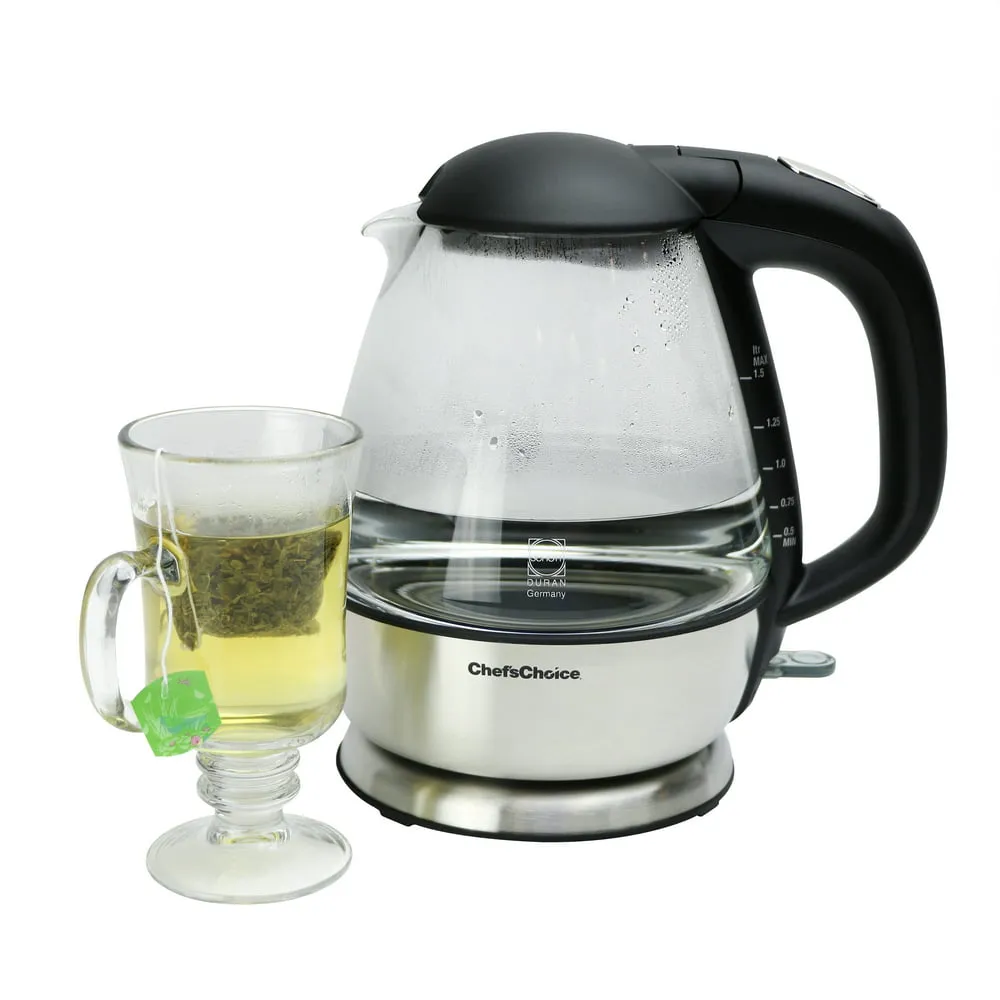Chefs Choice Model 680 Cordless Electric Unbreakable Split Glass Kettle
