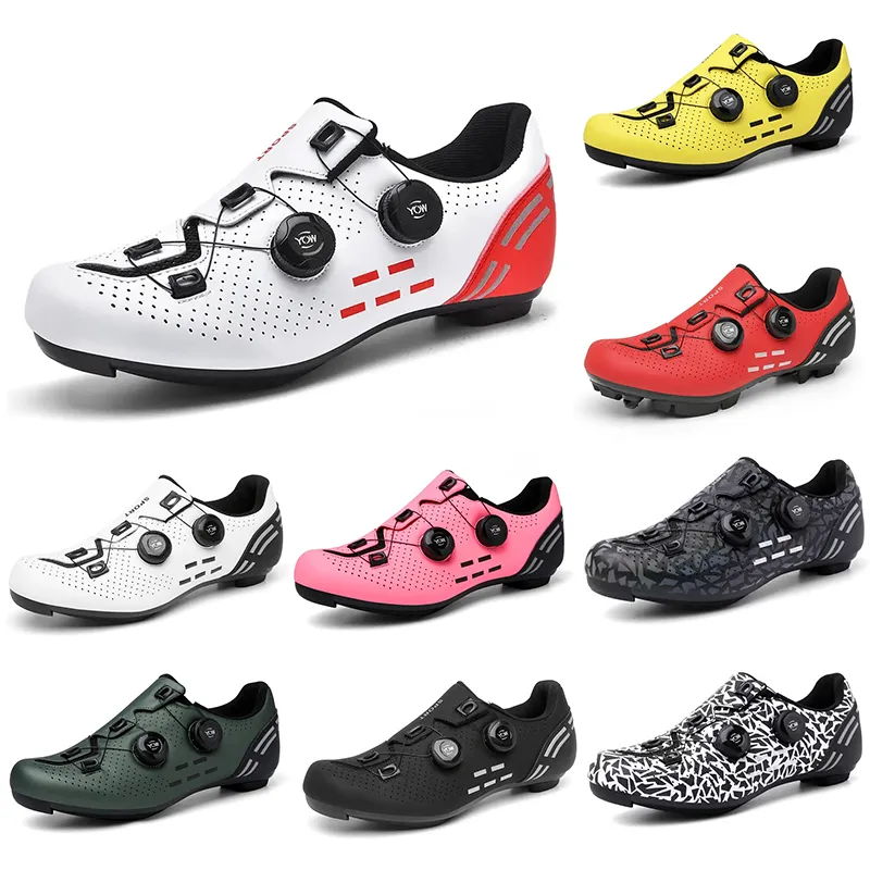 2023 montagne vélo serrure chaussures hommes noir rouge blanc gris vert jaune rose hommes formateurs sport baskets couleur extérieure 9