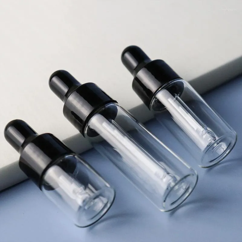 Lagringsflaskor Klar glasdroppar uppdelat i kosmetisk eterisk oljeflaska 1 ml 2 ml 3 ml 4 ml 5 ml