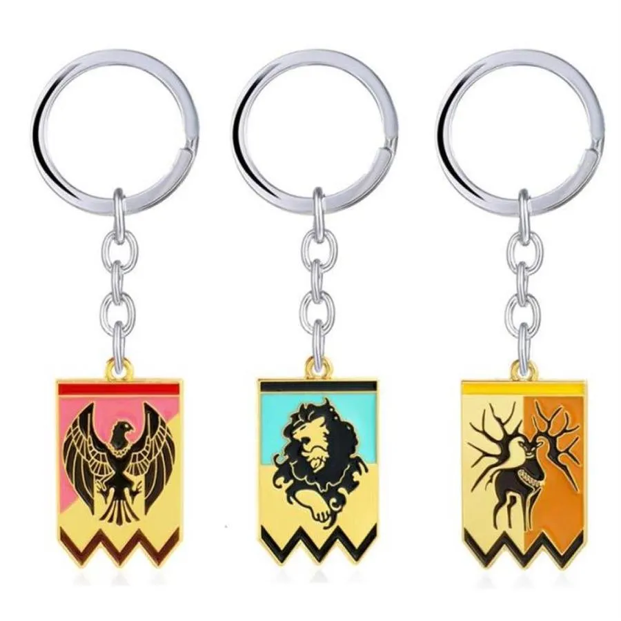 Keychains 2021 Anime Fire Emblem Keychain Lion Deer Metal Pendant Keyrings Key Chains Souvenirs Figur Gifts Men Women9047130288o