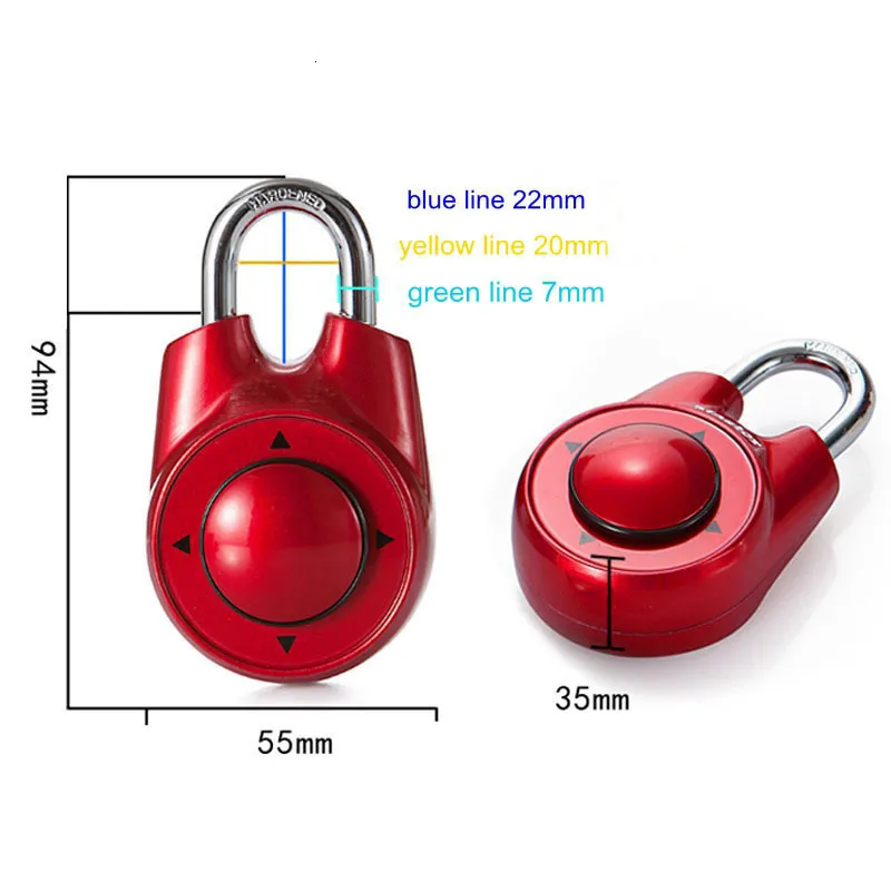 Gym School Health Club Combination Password Directional Padlock Locker Lock 3