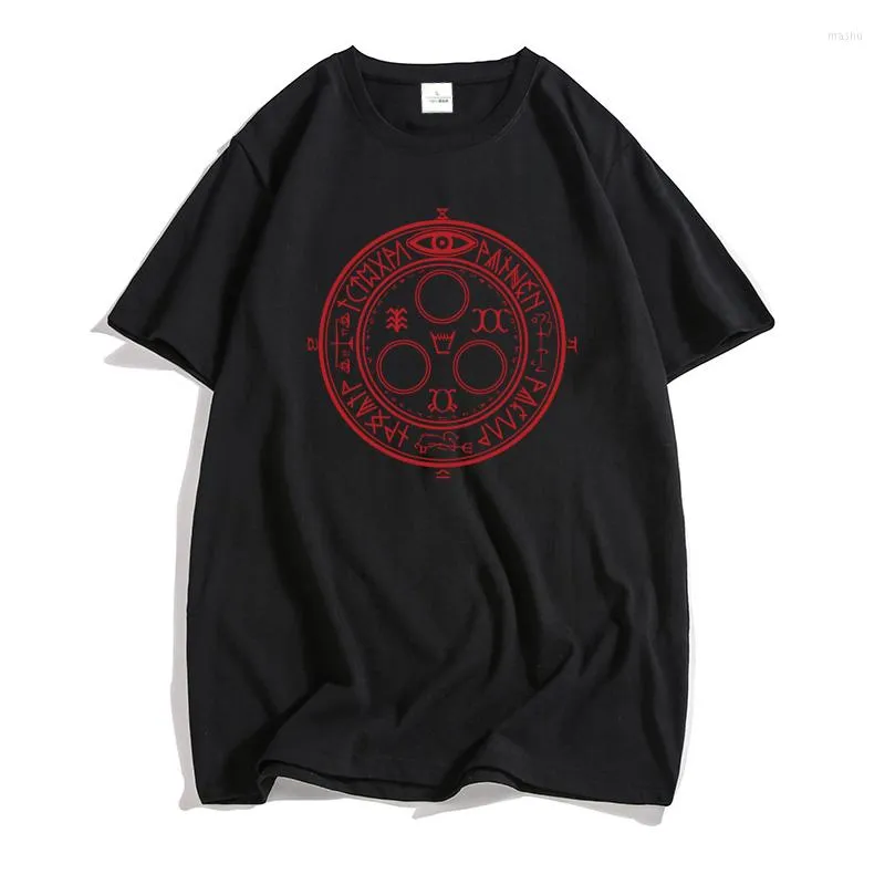 Men's T Shirts Silent Hill T-Shirt Men Halo Of The Sun Seal Metatron Horror Movie Cotton Tshirt Print Short Sleeves Tee Mens Shirt