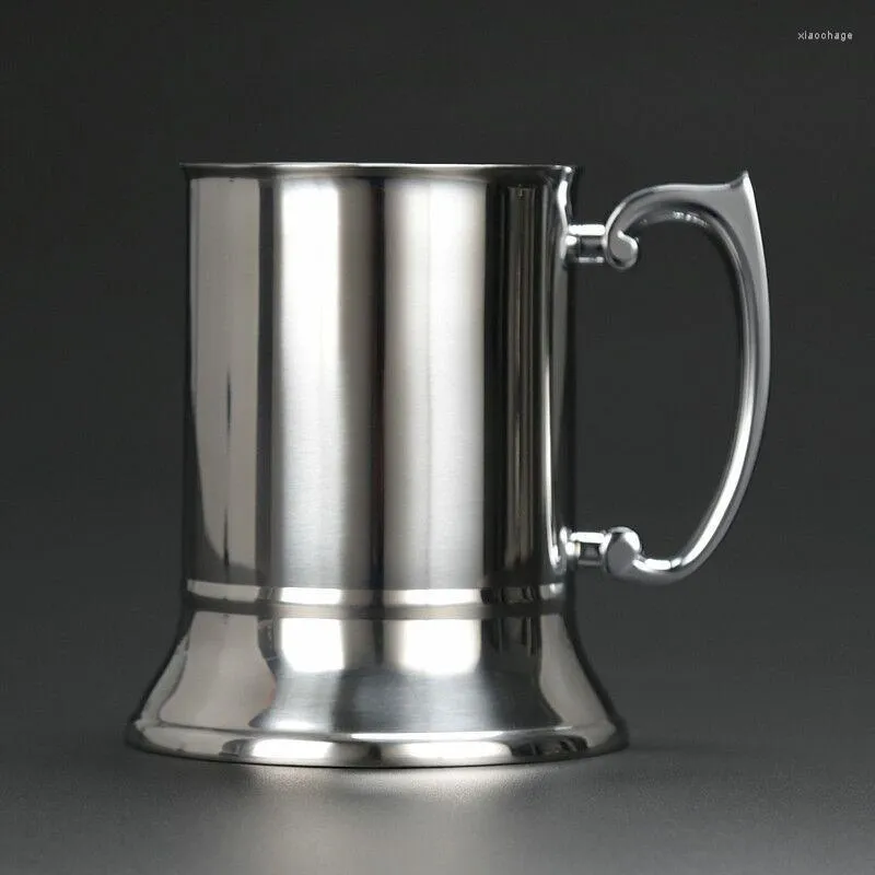 Muggar 550 ml 24 st tankard stein dubbel vägg rostfritt stål öl mugg cocktail frukostmjölk med handgrip kaffekopp barverktyg