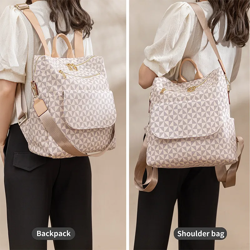 Zaino Donna 3-in-1: Borsa Multiuso Grande Capacità - Tracolla, Borsetta E Zaino Leggero - 6