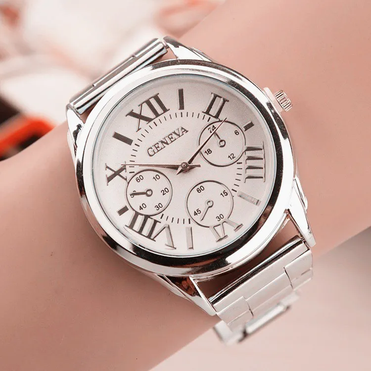 Montres Femme Marque 3 Yeux Argent Genève Casual Montre À Quartz Femmes En Acier Inoxydable Robe Montres Relogio Feminino Dames Horloge 230615