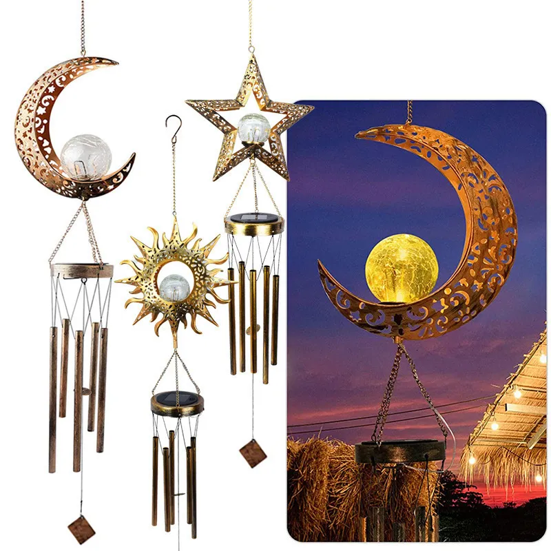 Outdoor Decor Hummingbird Outdoor Solar Lights, Solar Wind Chime Lights, Hanging Gifts For Mom And Grandma-Green Unique And Unusual Gifts