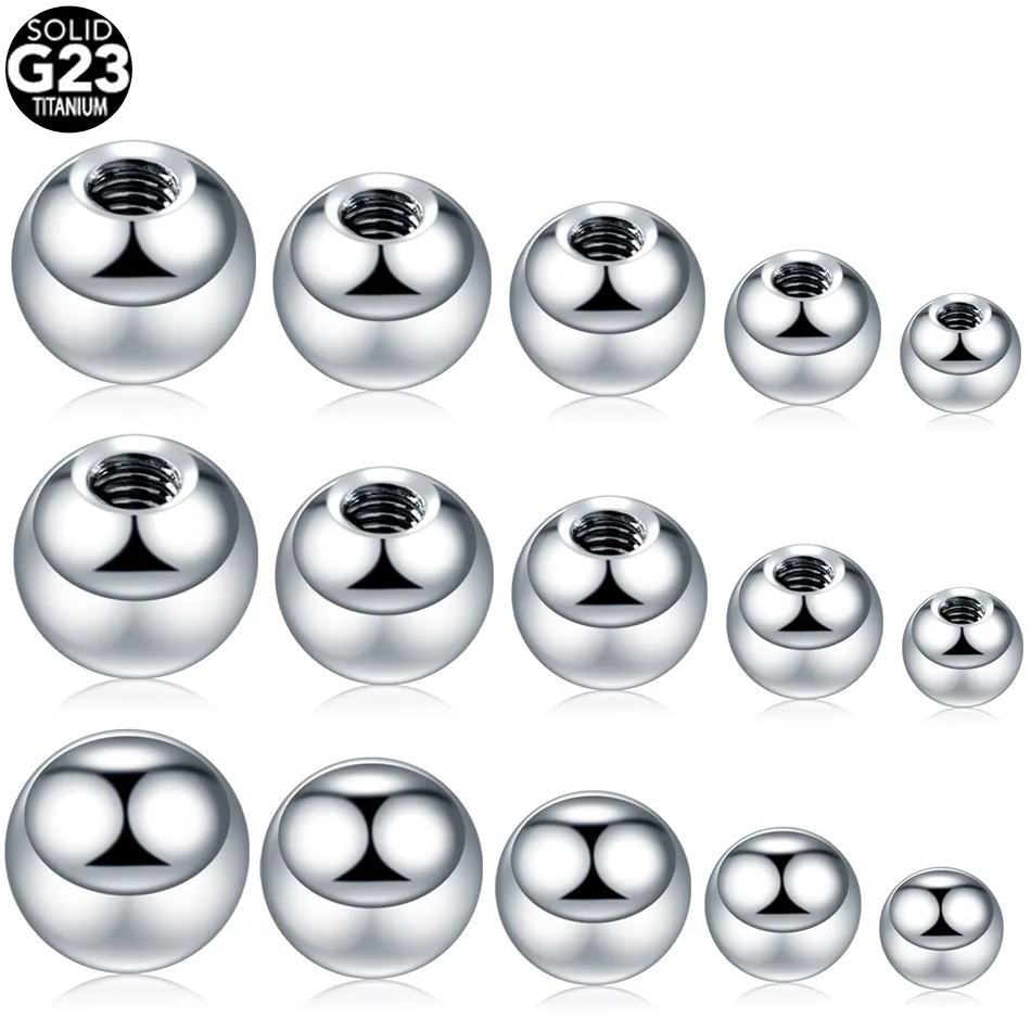 Labret Gioielli per piercing al labbro 50Pcslot G23 Sfere di ricambio per viti Accessori per capezzoli Ombelico Lingua Sopracciglio Orecchino Piercing Corpo 230614