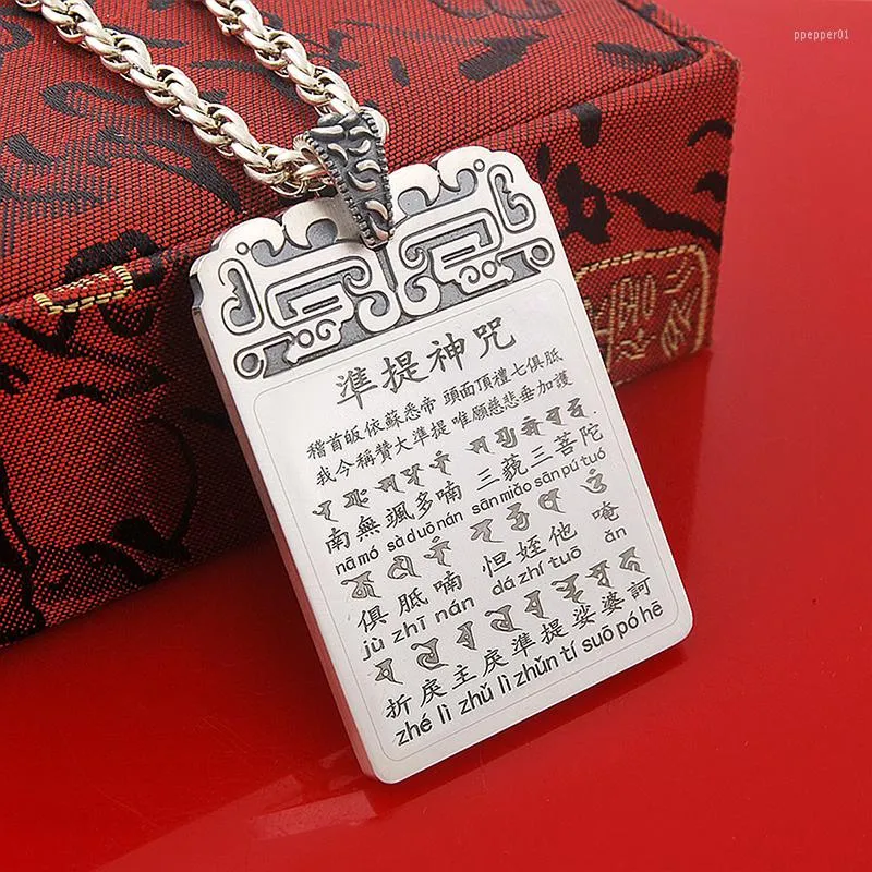 Pendentif Colliers DSNational Tide Rétro Carte Chanceuse Vierge Quasi-quotidiennement Bouddha Mère Sanskrit Quasi-ti Malédiction Collier Accessoires