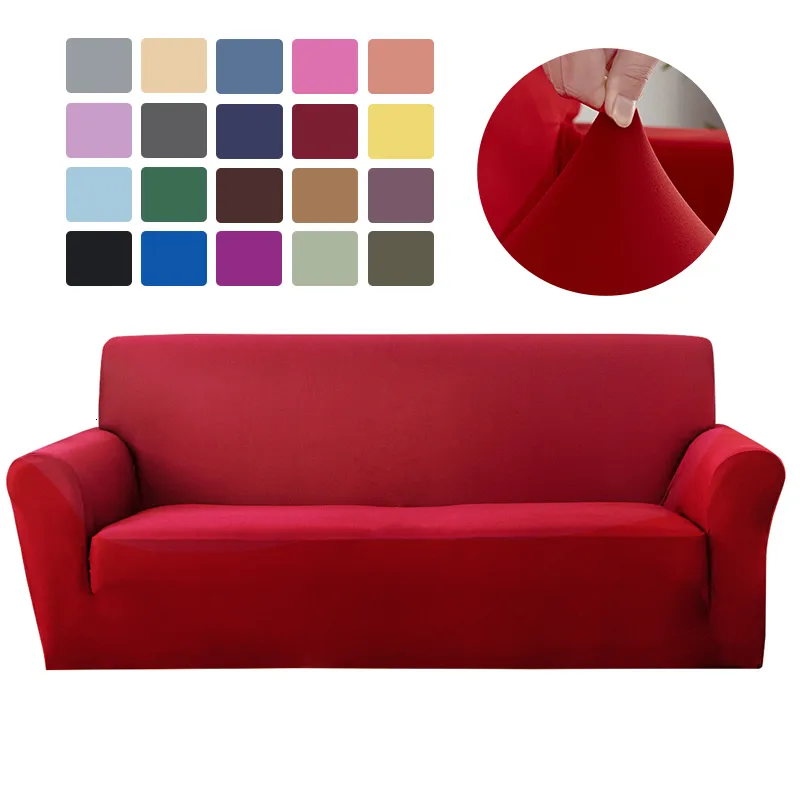 Fundas para sillas Fundas de sofá elásticas de color sólido para sala de estar Funda elástica Sillón Funda de sofá Esquina en forma de L Protector de sofá seccional 230614